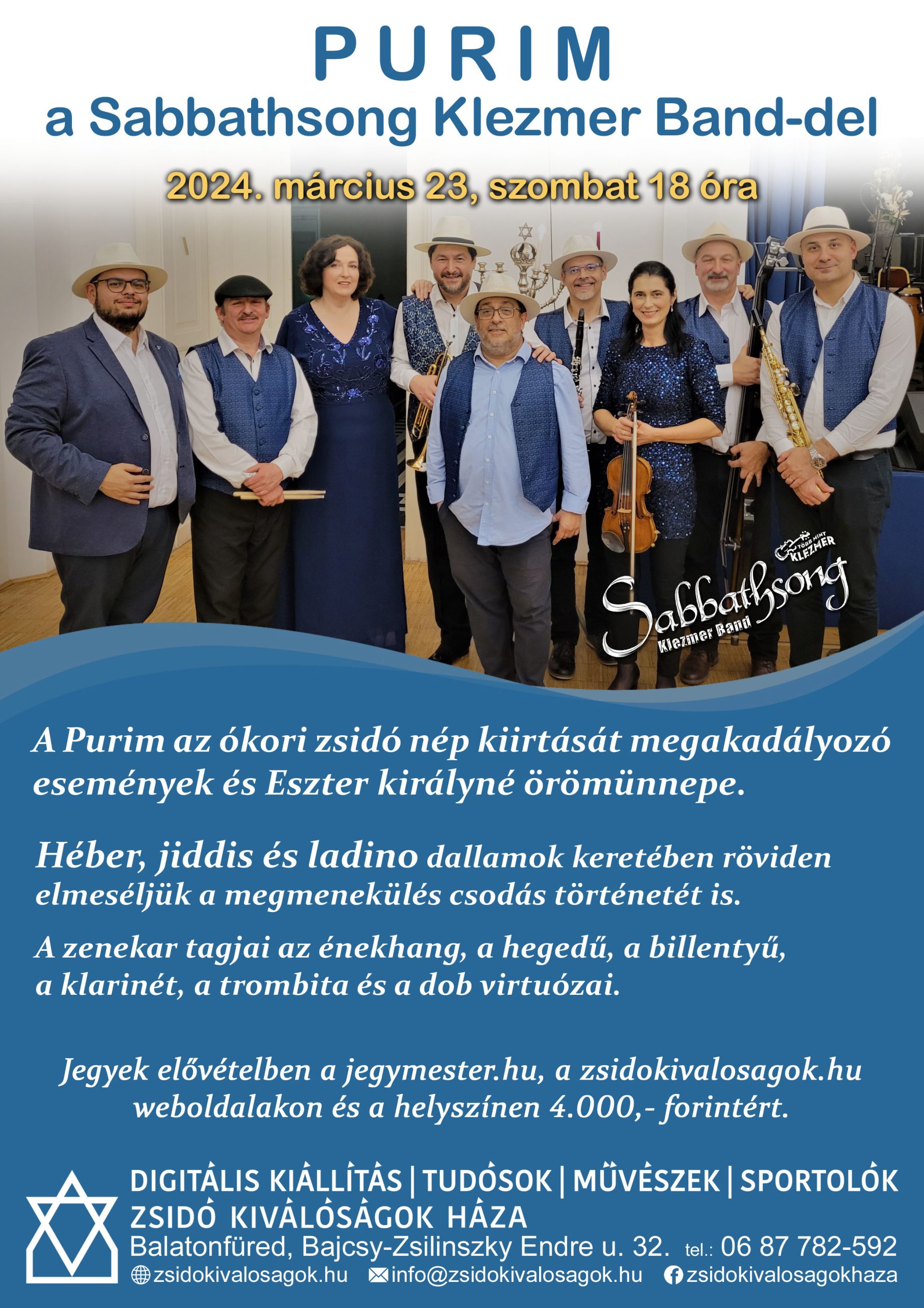Zskh Purim A Sabbathsong Klezmer Band Del 2024.03.23