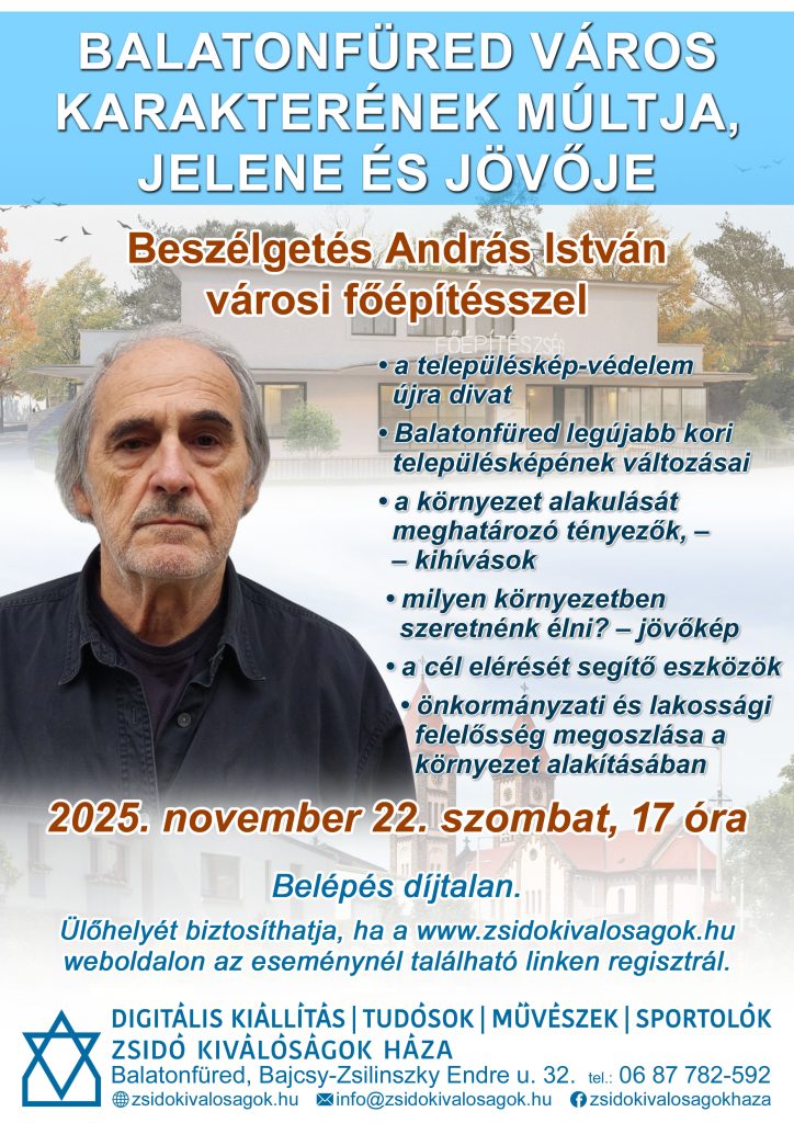 Balatonfüred Város Karakterének Múltja, Jelene és Jövője 2025.11.22