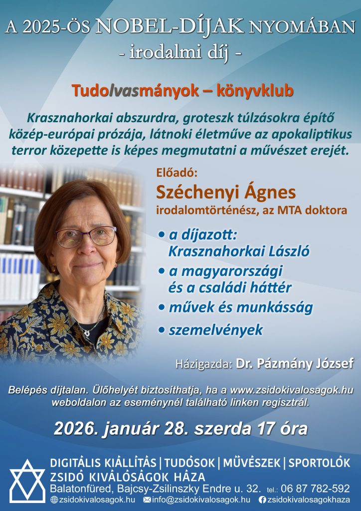 A 2025 ös Nobel Díjak Nyomában Irodalmi Díj 2026.01.28